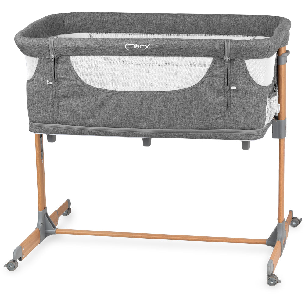 MoMi SMART BÄDD, 4-i-1 Bedside Crib, Grå