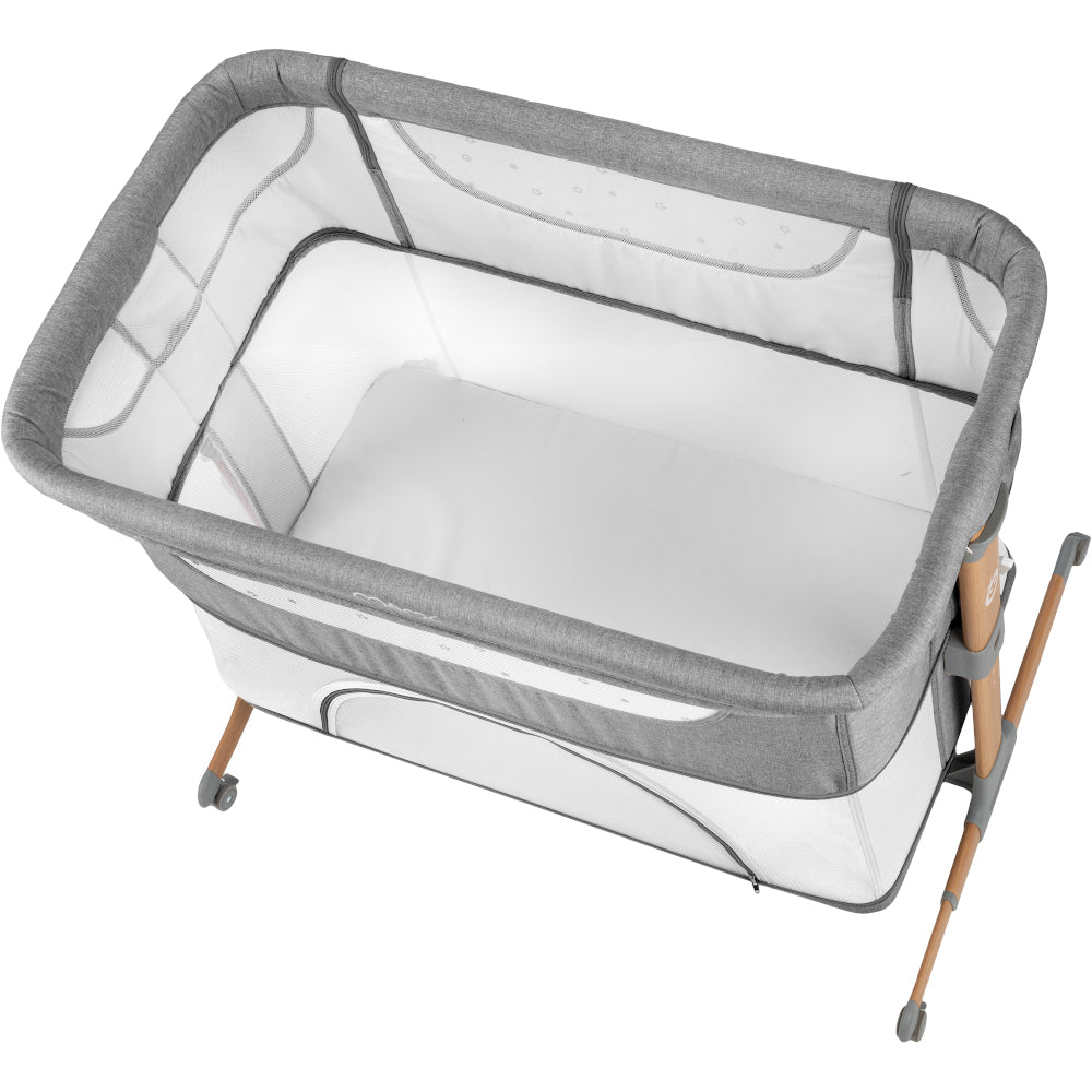 MoMi SMART BÄDD, 4-i-1 Bedside Crib, Grå