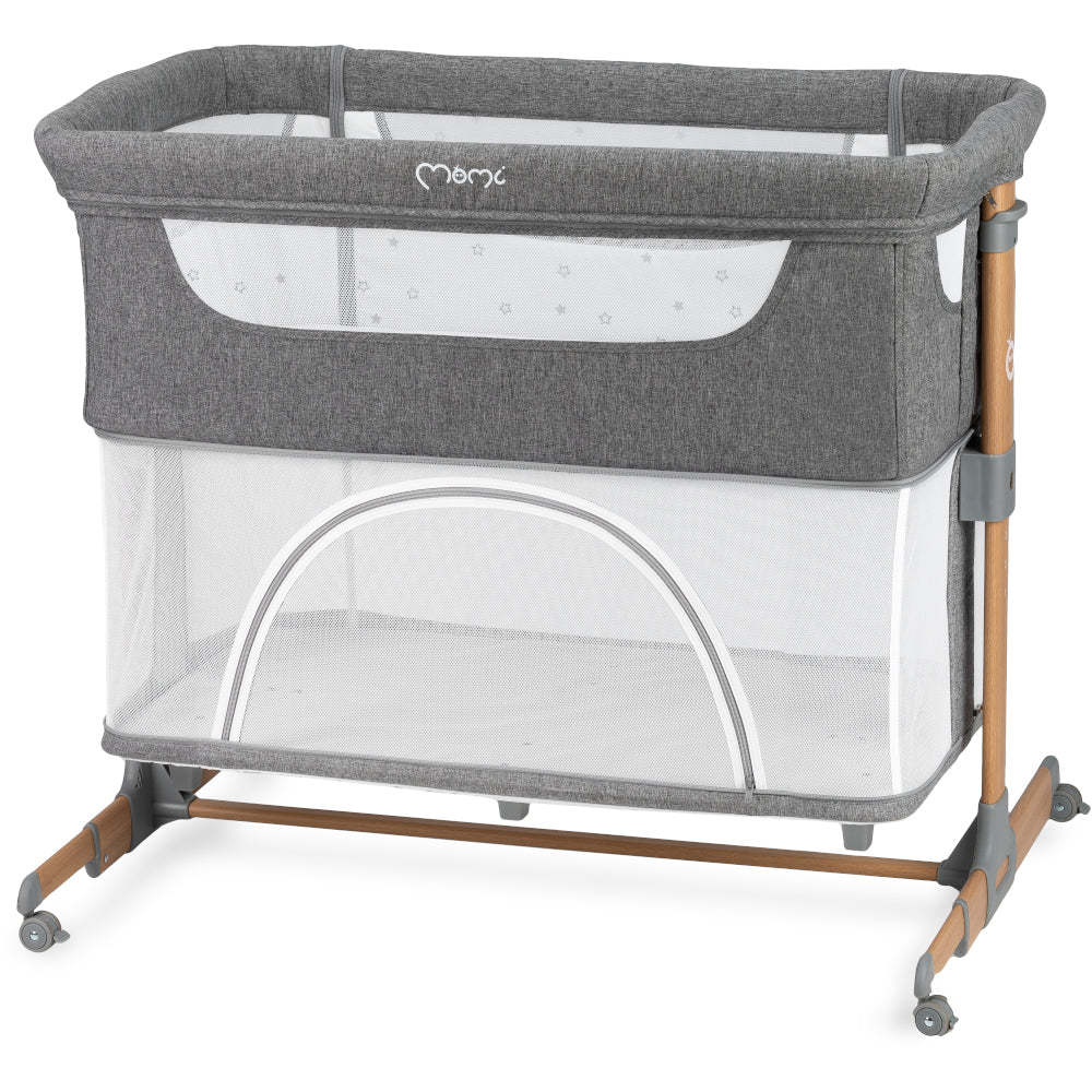 MoMi SMART BÄDD, 4-i-1 Bedside Crib, Grå
