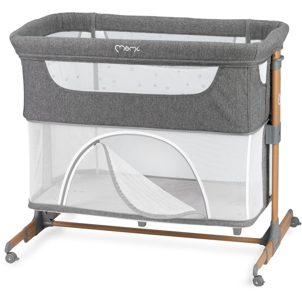 MoMi SMART BÄDD, 4-i-1 Bedside Crib, Grå