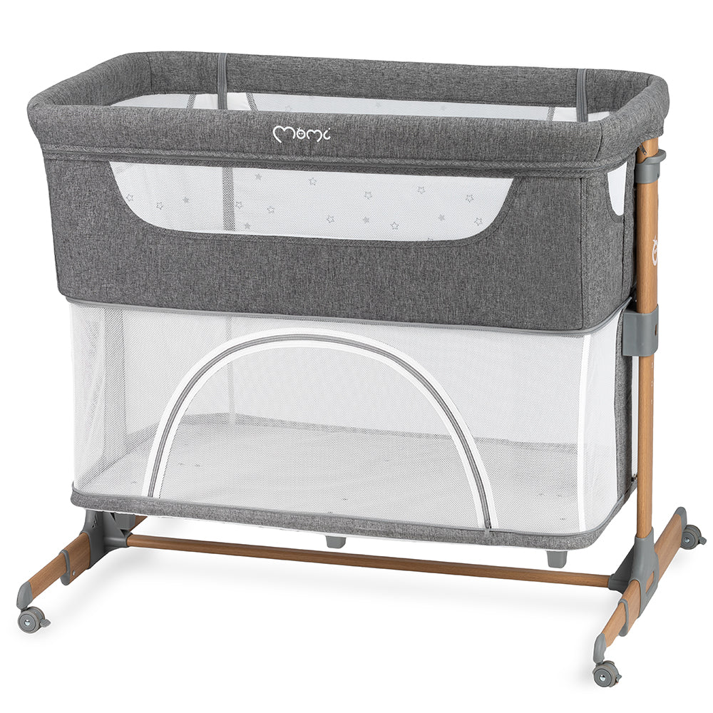 MoMi SMART BÄDD, 4-i-1 Bedside Crib, Grå