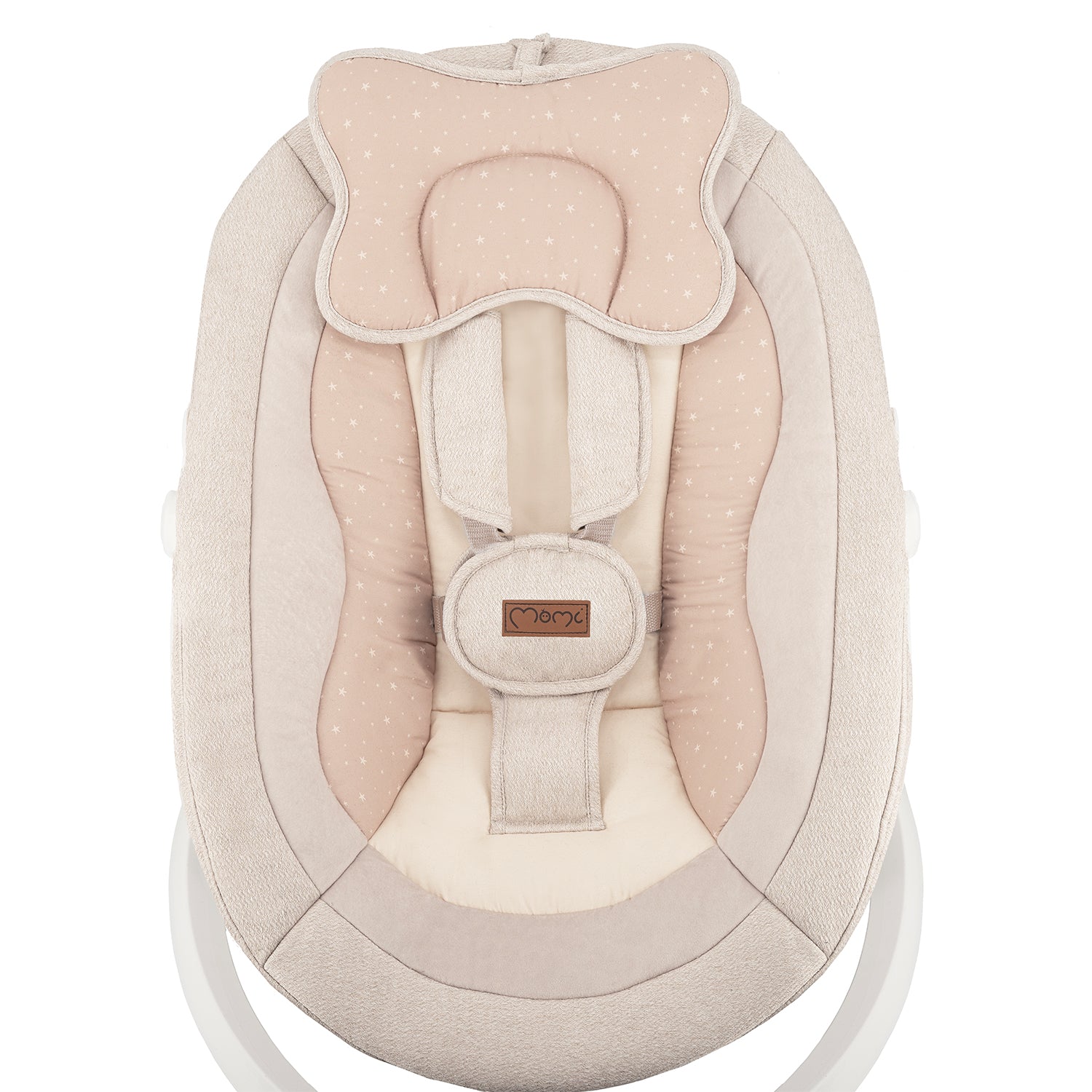 MoMi PEARL, Elektrisk babysitter med 360° rotation och Bluetooth Beige