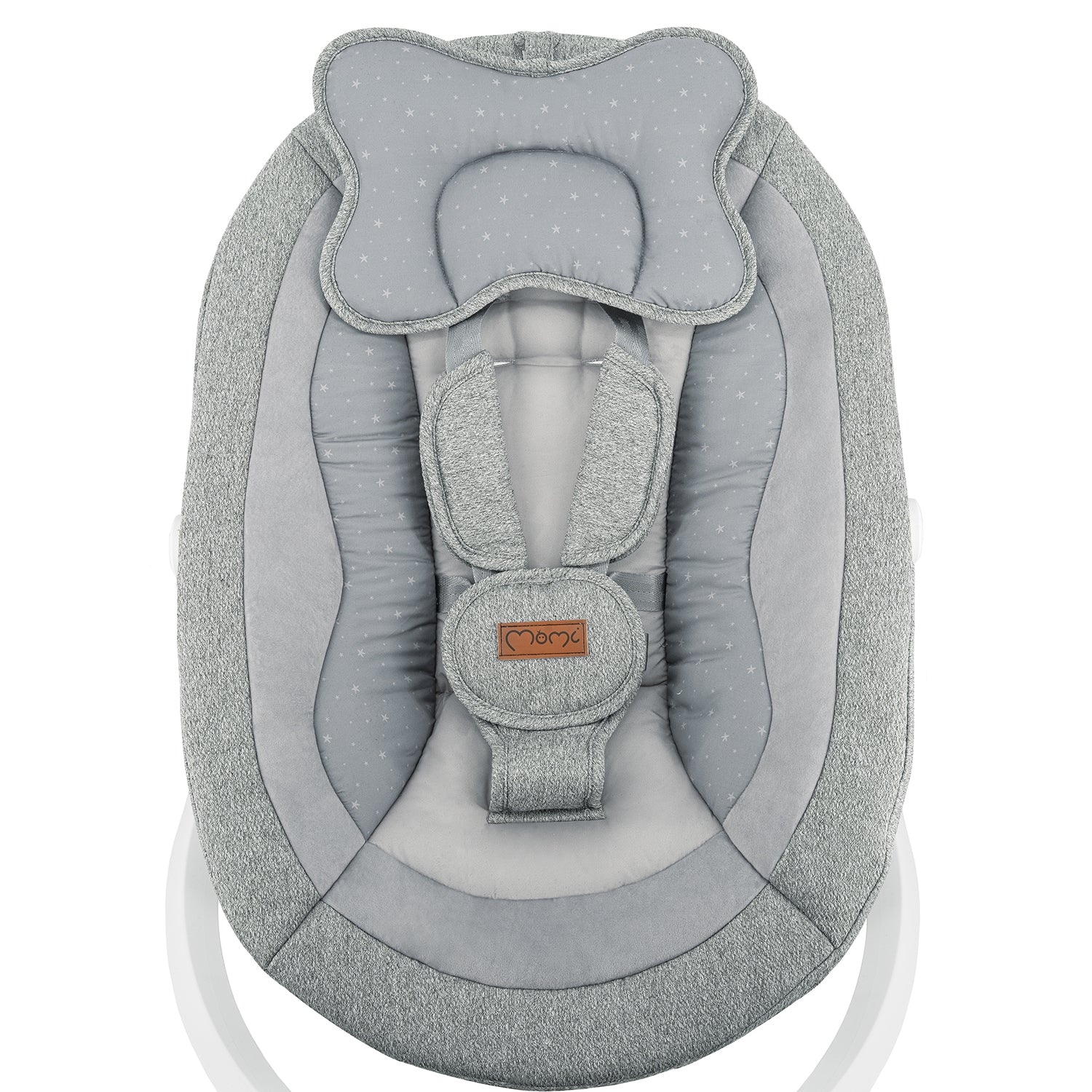 MoMi PEARL, Elektrisk babysitter med 360° rotation och Bluetooth Grå