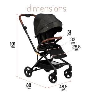 MoMi Adelle Stroller 360°, Black Gold