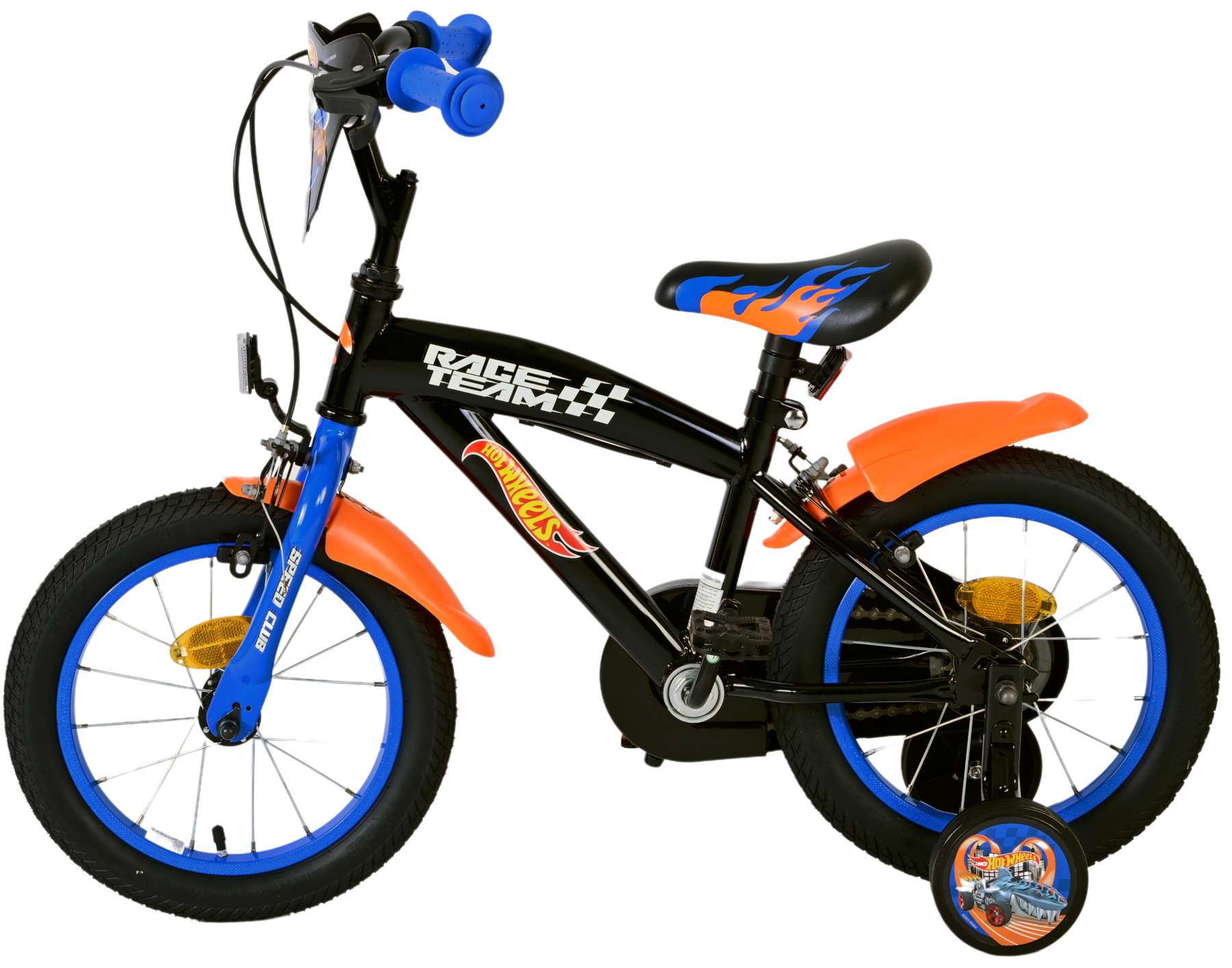 Hot Wheels Barncykel Två Handbromsar 14 tum, Svart
