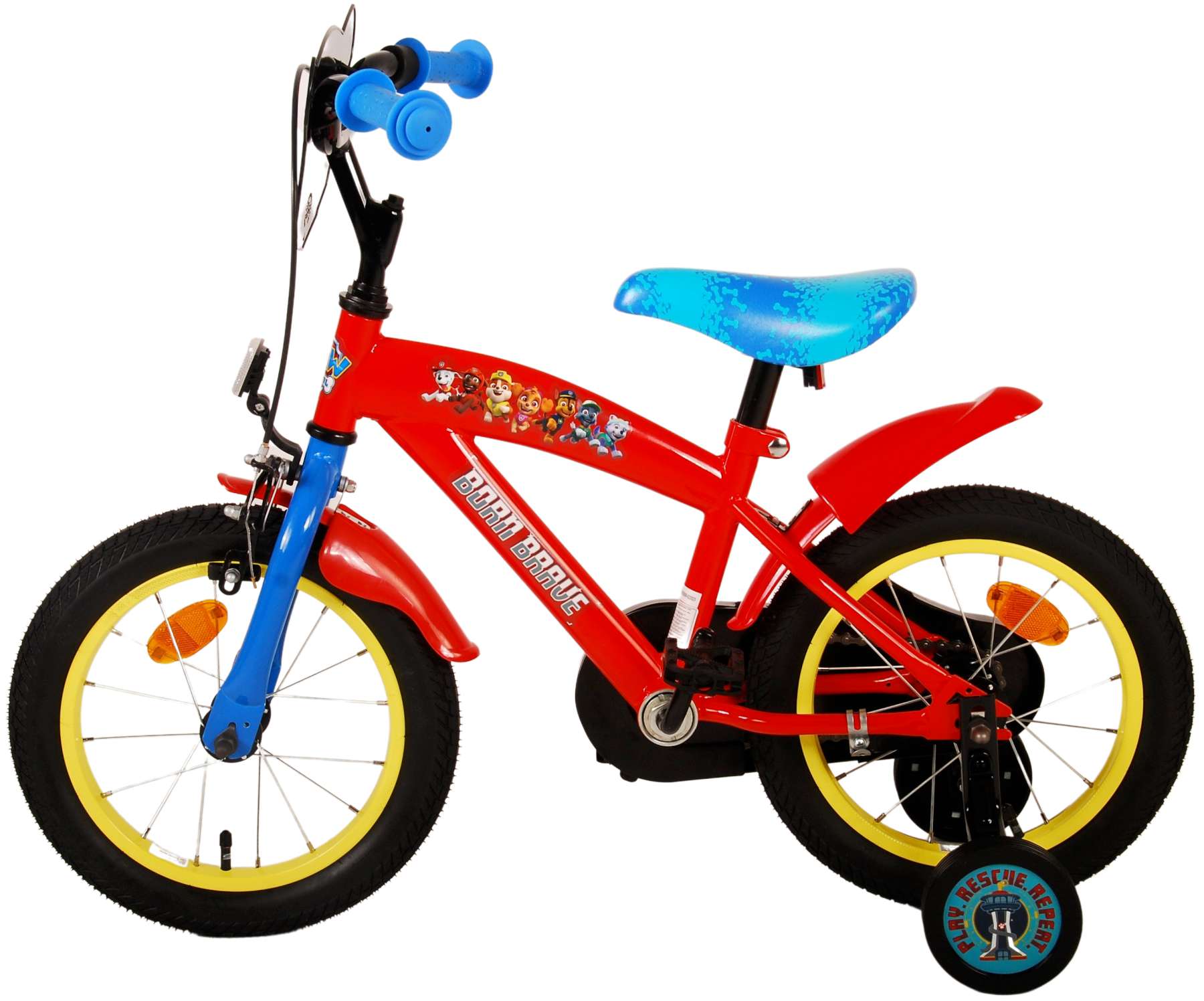 Paw Patrol Barncykel 14 tum, Röd/Blå