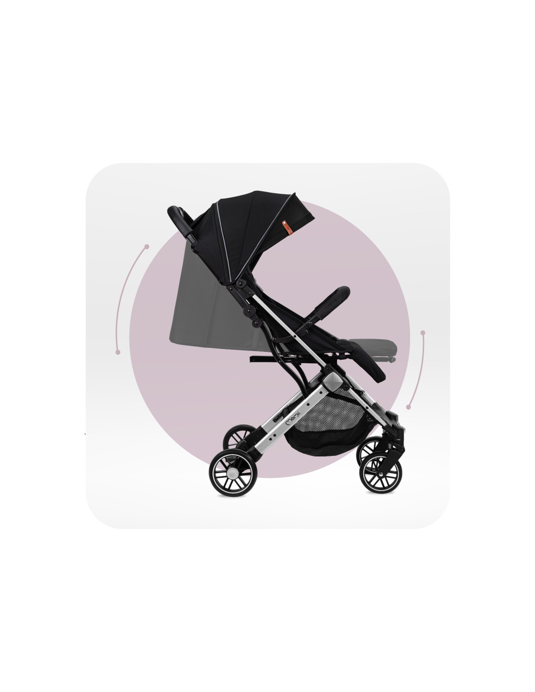 MoMi ESTELLE LIGHT Stroller, Black Silver