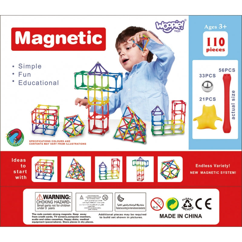WOOPIE Magnetic Construction Blocks Pussel 110 pieces_8PCS