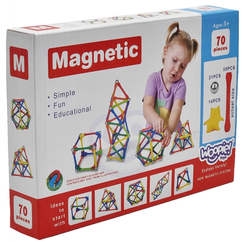 WOOPIE Magnetiska konstruktionsblock Creative Puzzle 70 st.