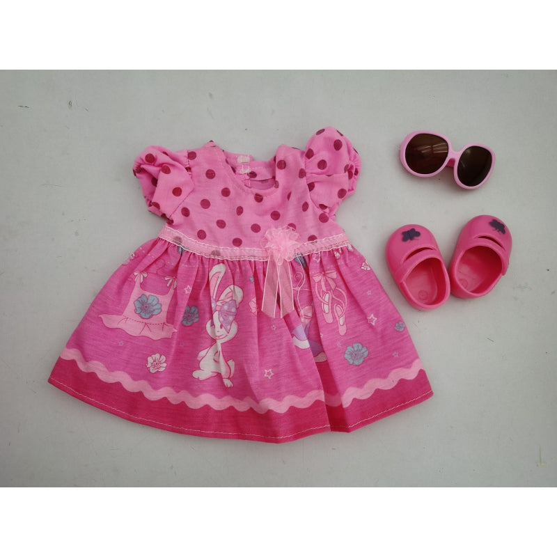 WOOPIE ROYAL Dockkläder Rosa kaninklänning 43-46 cm