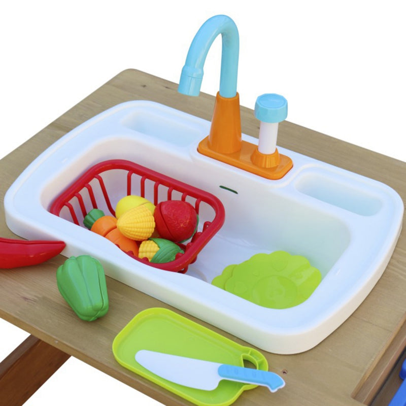 AXI Emily picknickbord med bänk och krandrivet tvättställ och vatten/sandbehållare