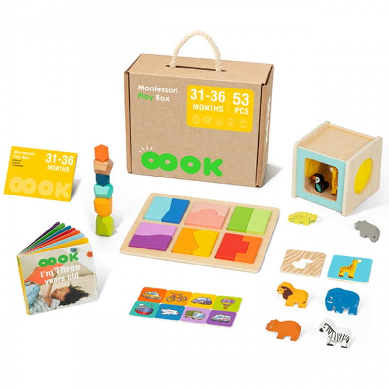 TOOKY TOY Box XXL Box Montessori Educational 7in1 Sensory 31-36 Months.