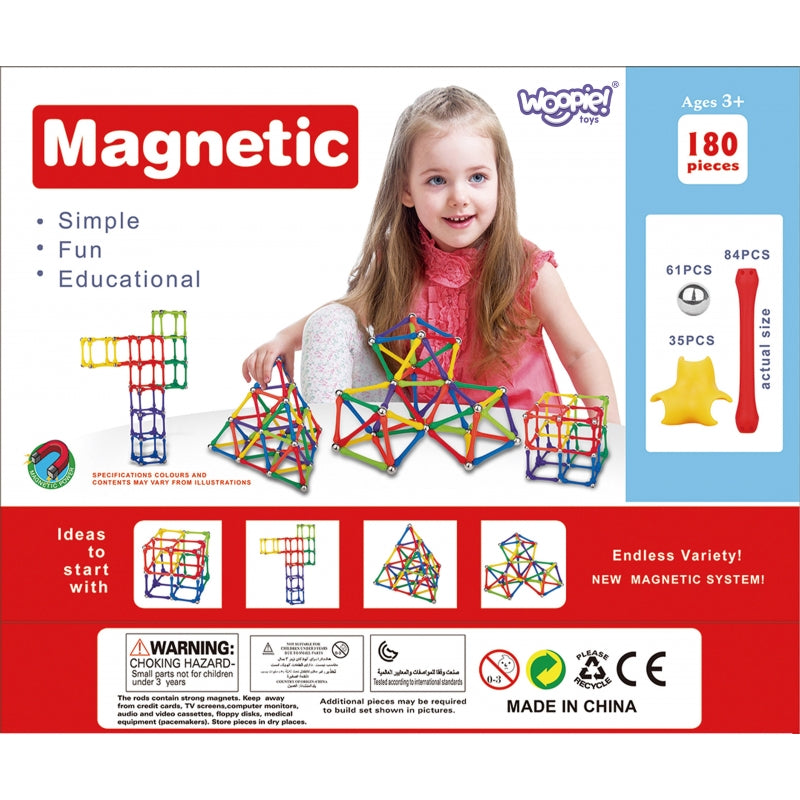 WOOPIE Magnetiska konstruktionsblock Creative Puzzle 180 st.
