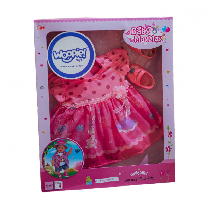 WOOPIE ROYAL Dockkläder Rosa kaninklänning 43-46 cm