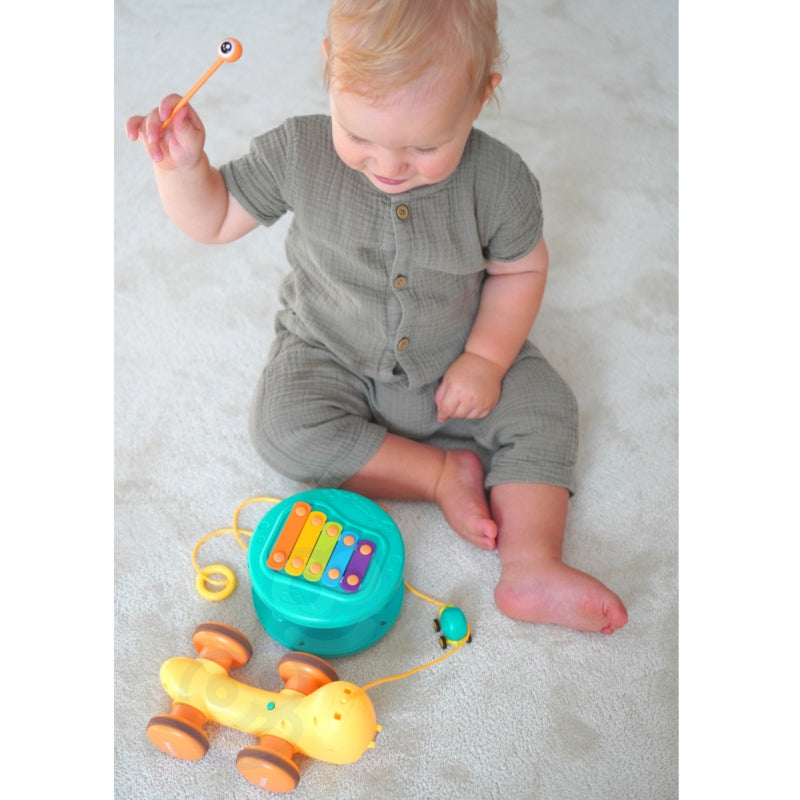 WOOPIE Pulling Snail 4in1 cymbaler Sensory Gears Launcher + liten bil