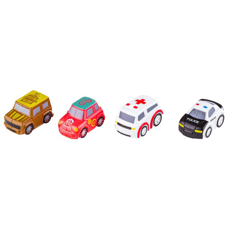 WOOPIE Parkeringsgarage med interaktiv ratt + 4 bilar