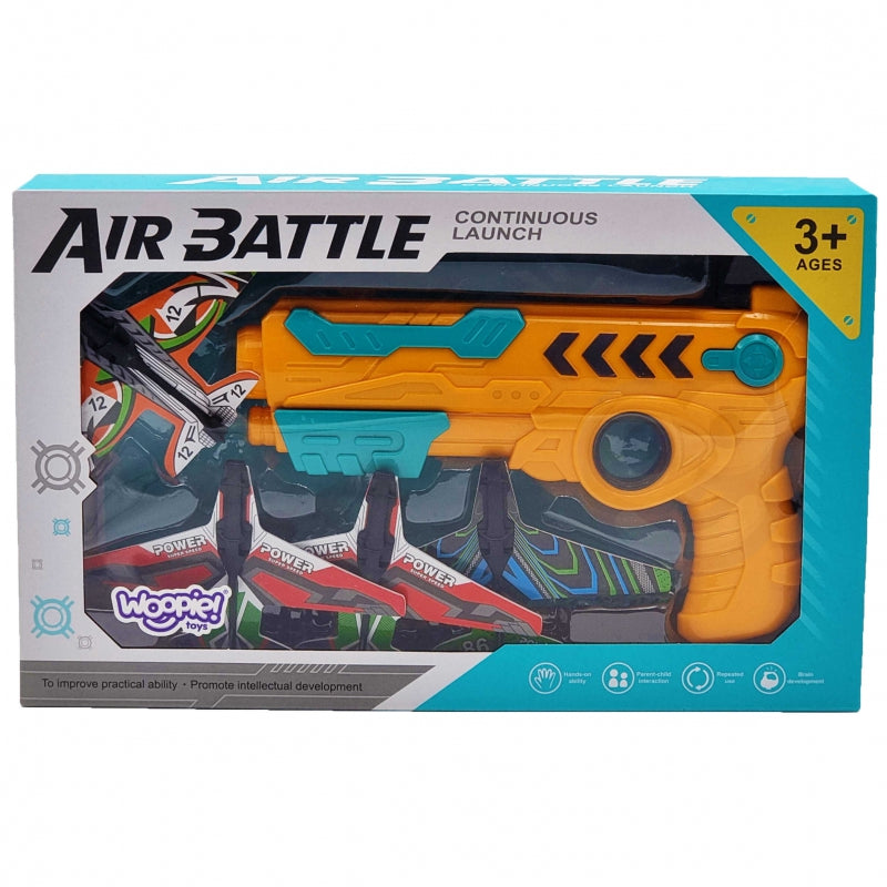WOOPIE Pistol Aircraft Launcher Automatic + 4 flygplan