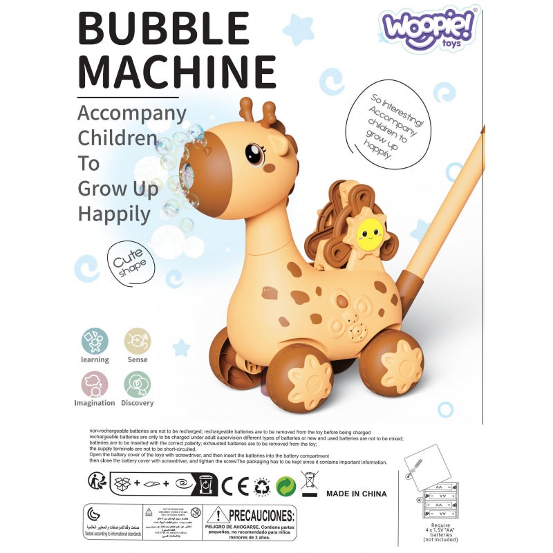 WOOPIE Pusher Giraffe 2in1 såpbubbelmaskin för barn