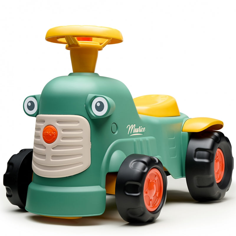 FALK Baby Maurice Grön vintagetraktor med släp för åldrarna 1 och uppåt