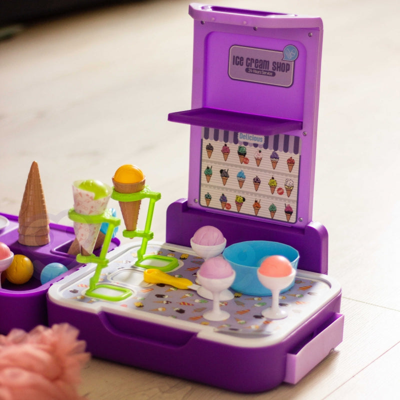 WOOPIE Resväska med glass 3in1 Köksbutik Bärbar glassbar 62 st.