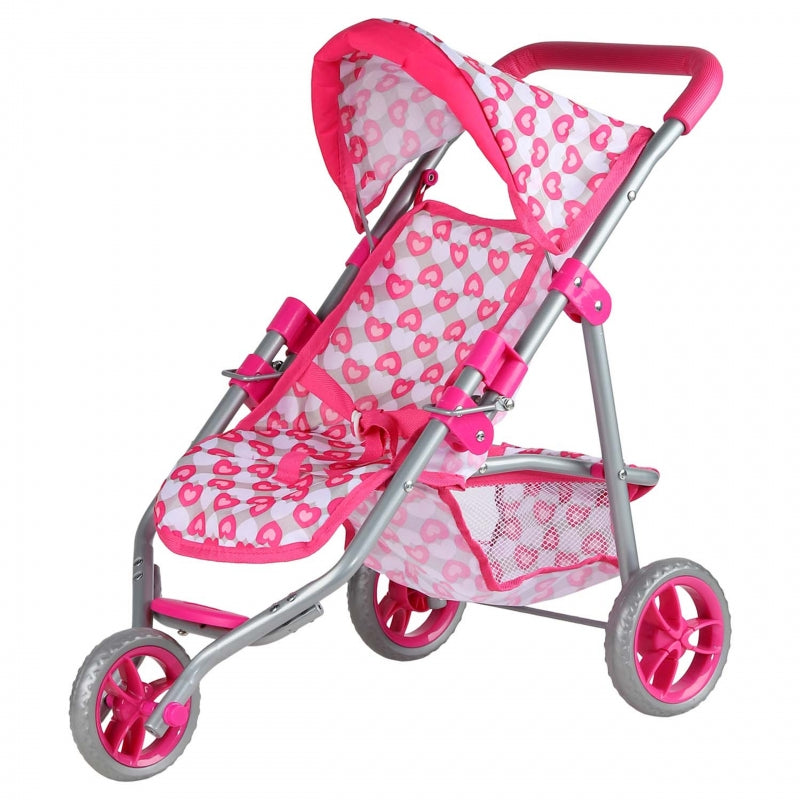 WOOPIE ROYAL Trehjulig barnvagn Dockavagn Heart of Roses
