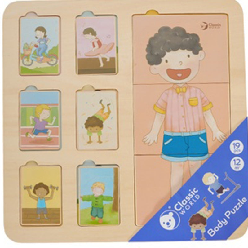 CLASSIC WORLD Educational Board Human Body Puzzle Bricks Puzzle for Children Match MONTESSORI 19 st.