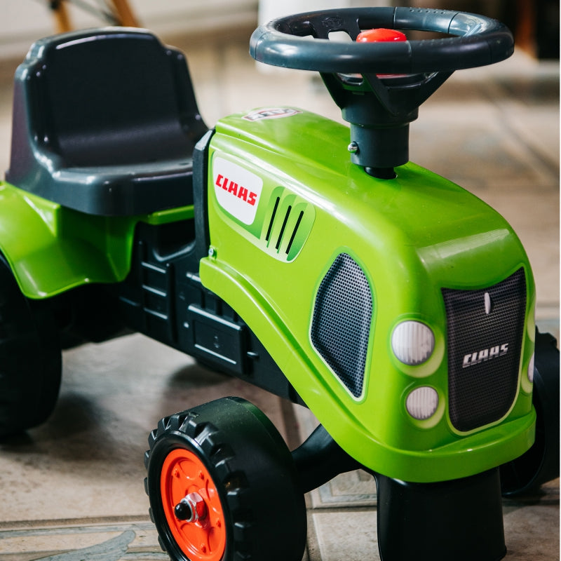 FALK Baby Claas Traktor Grön med Trailer + tillbehör. från 1 år