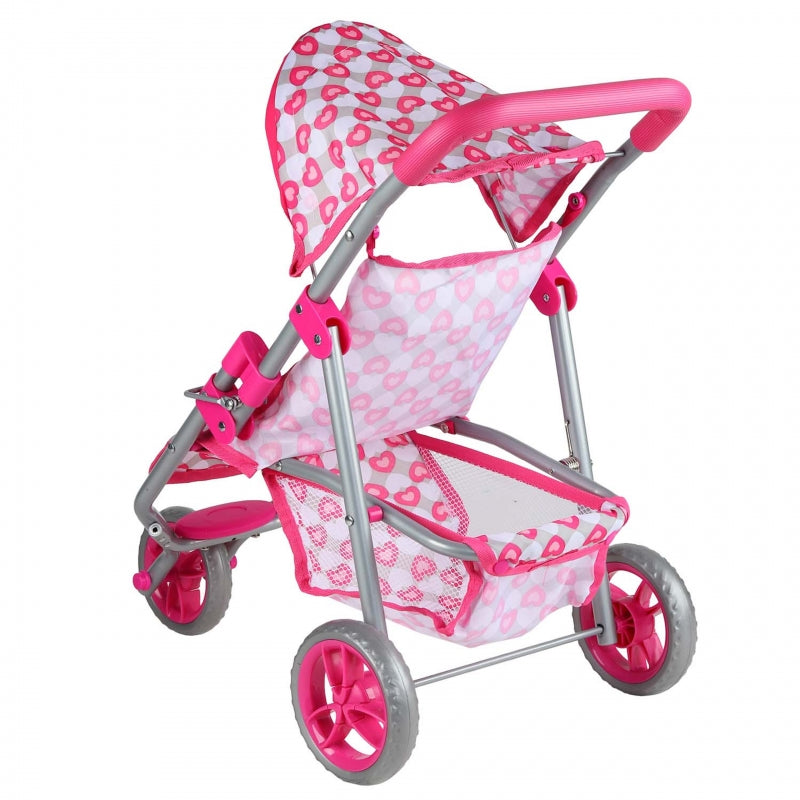 WOOPIE ROYAL Trehjulig barnvagn Dockavagn Heart of Roses