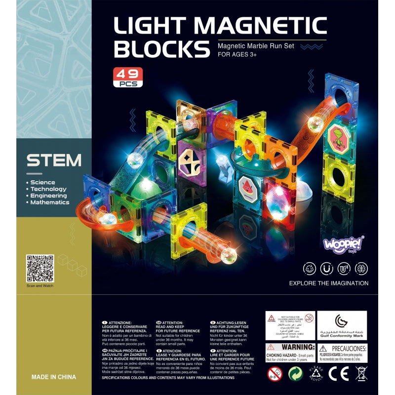 WOOPIE Magnetic Blocks Ball Track Light 49 st.