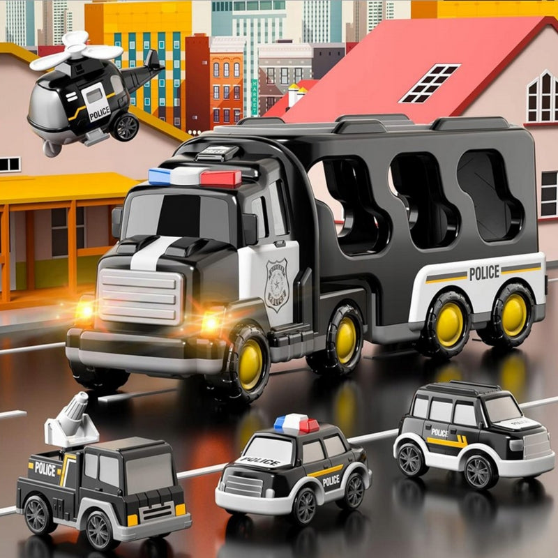 WOOPIE Road Bärgningsbil Set med 5 bilar - Polis
