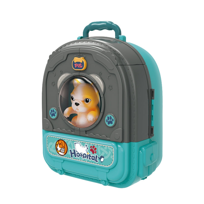 WOOPIE Little Vet Set 3-i-1 hundhus i en ryggsäck