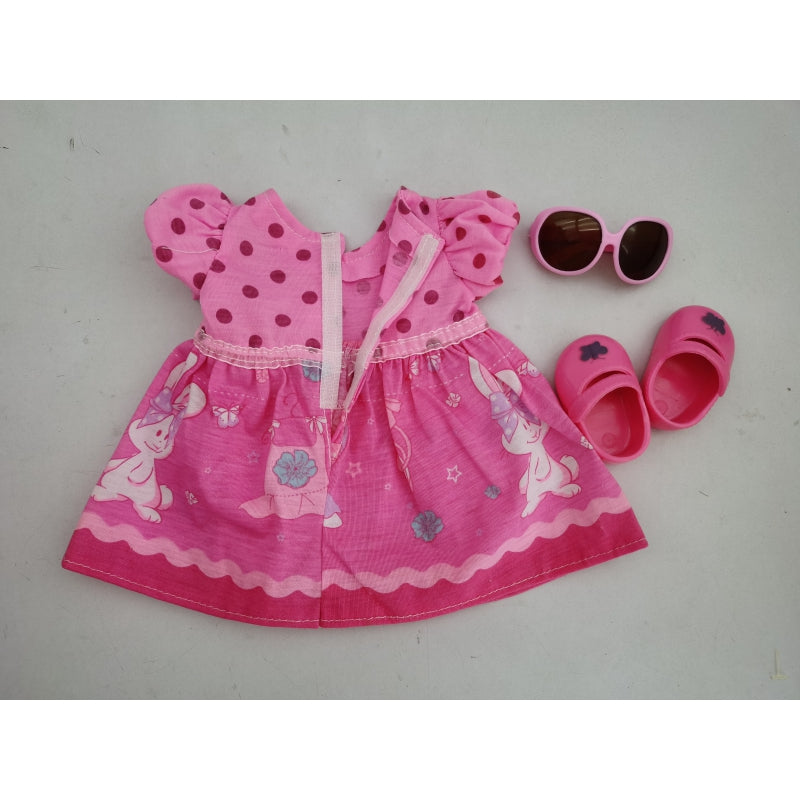 WOOPIE ROYAL Dockkläder Rosa kaninklänning 43-46 cm