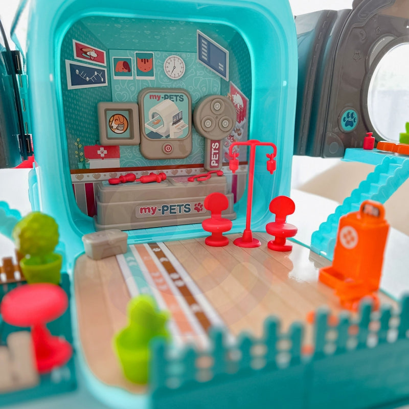 WOOPIE Little Vet Set 3-i-1 hundhus i en ryggsäck