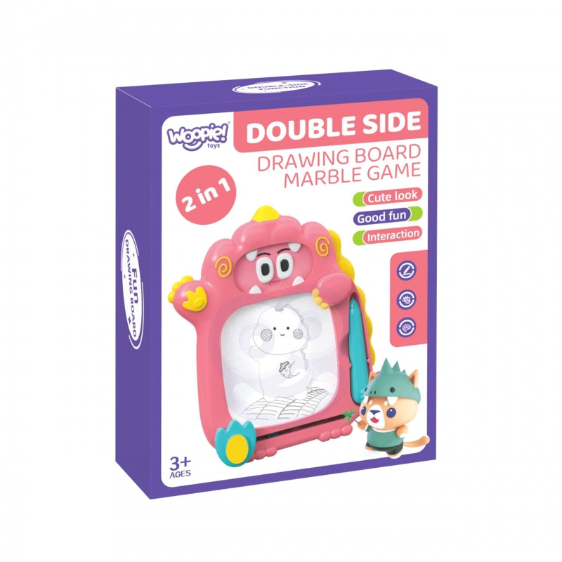 WOOPIE Znikopis Magnetic Board 2in1 Arkadspel Pinball Flipper Pink