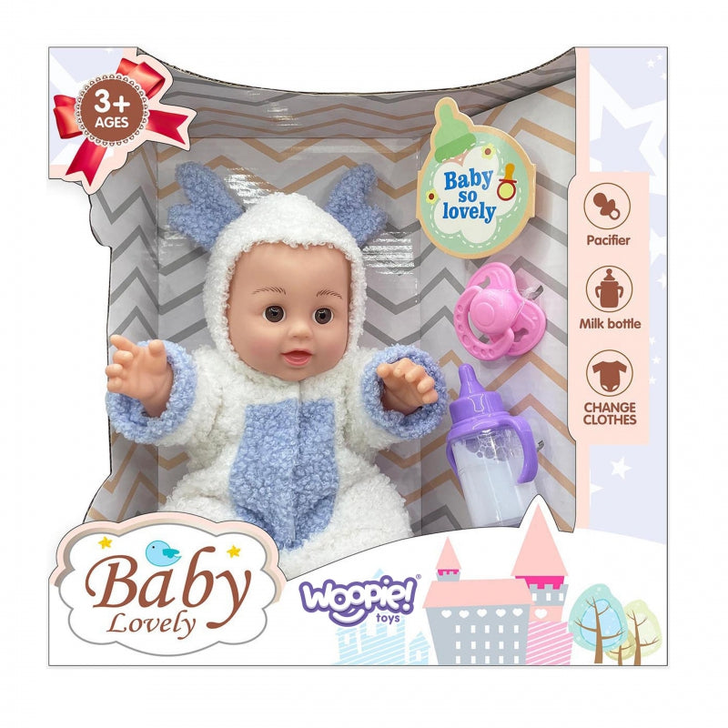 WOOPIE ROYAL Babydocka i renkläder + accessoarer 28cm