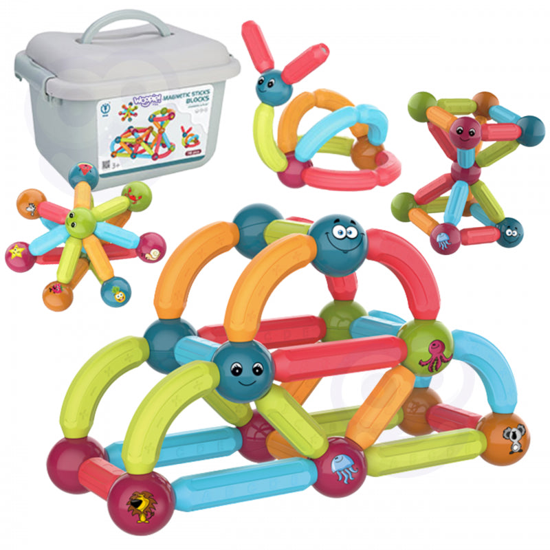WOOPIE Magnetic Construction Building Blocks Educational 52 st.