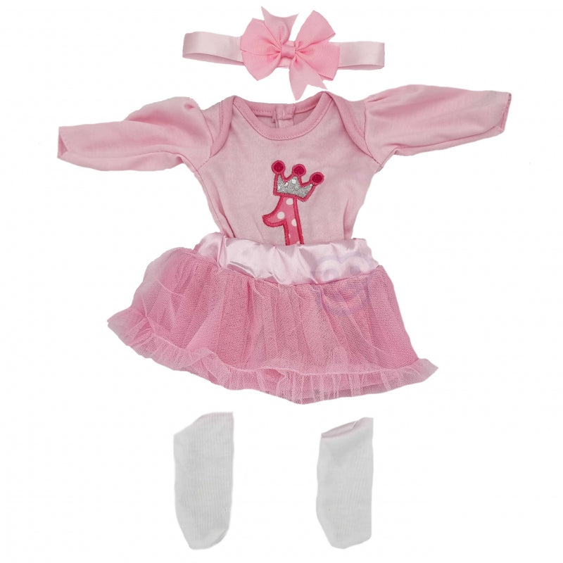 WOOPIE ROYAL Dockklädsset Princess Dress Pannband 43-46 cm