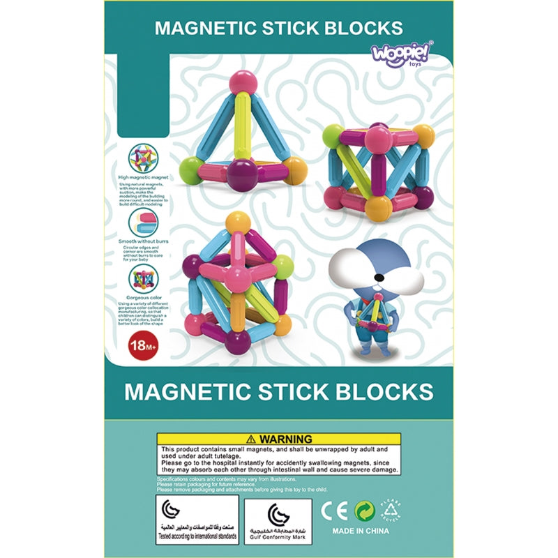 WOOPIE Magnetic Construction Building Blocks Educational Large Tjock 28 st.