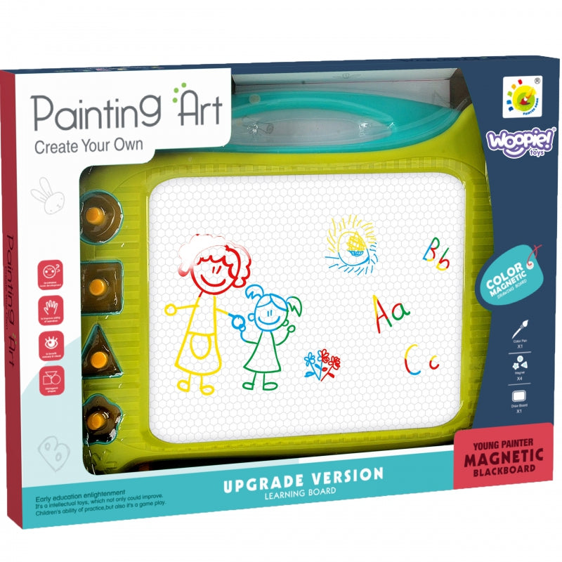 WOOPIE Scrapbook Färgglad magnettavla + 4 stämplar