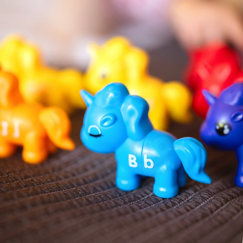 WOOPIE Montessorifigurer Utbildningsset Enhörningar för montering av "Match the Letters" 13 st.