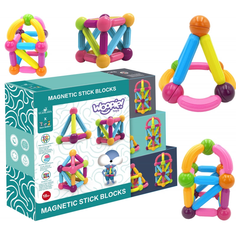 WOOPIE Magnetic Construction Building Blocks Educational Large Tjock 28 st.