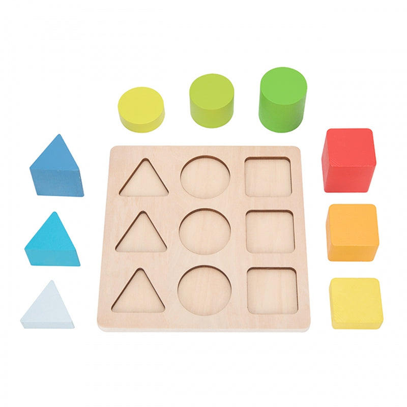 TOOKY TOY Pedagogiskt pussel av geometriska figurer
