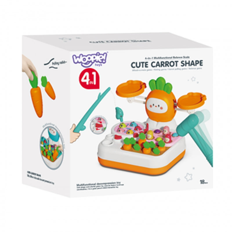WOOPIE MONTESSORI Game 4in1 Fishing Scale Scale Hit the mole and morötter