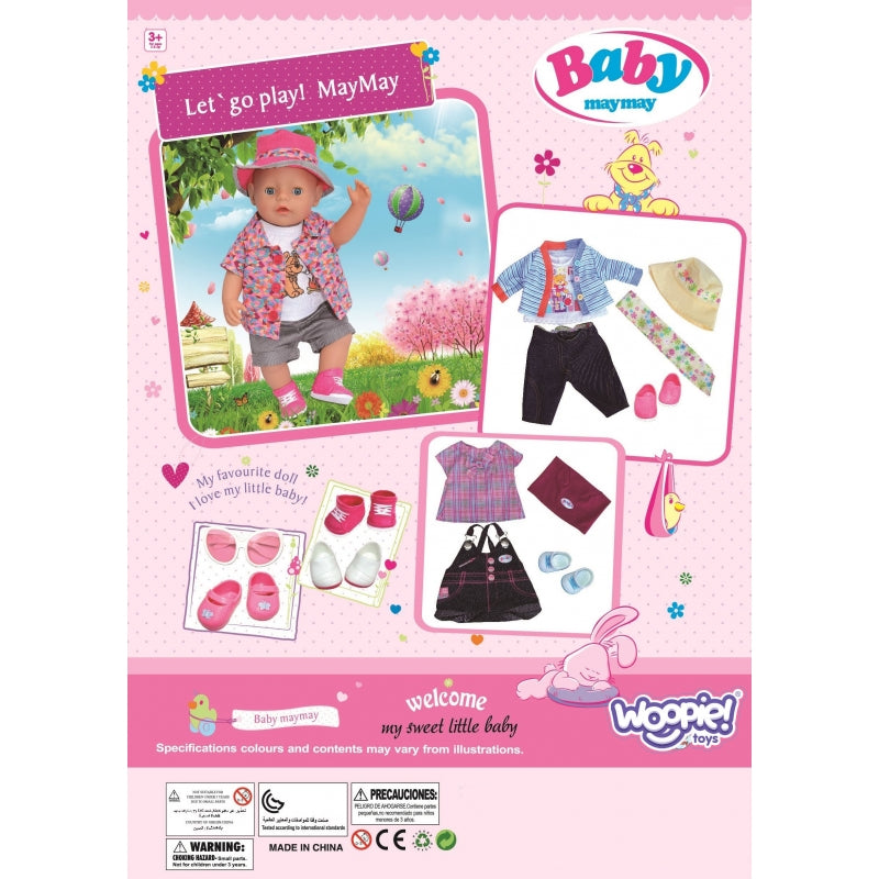 WOOPIE ROYAL Dockkläder Rosa kaninklänning 43-46 cm