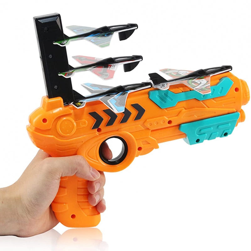 WOOPIE Pistol Aircraft Launcher Automatic + 4 flygplan