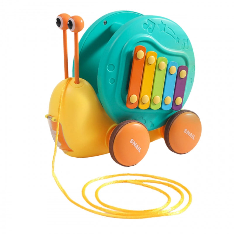 WOOPIE Pulling Snail 4in1 cymbaler Sensory Gears Launcher + liten bil