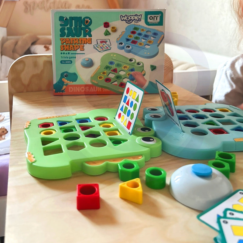 WOOPIE Montessori Pussel Dinosaur Match Shape Arkadspel
