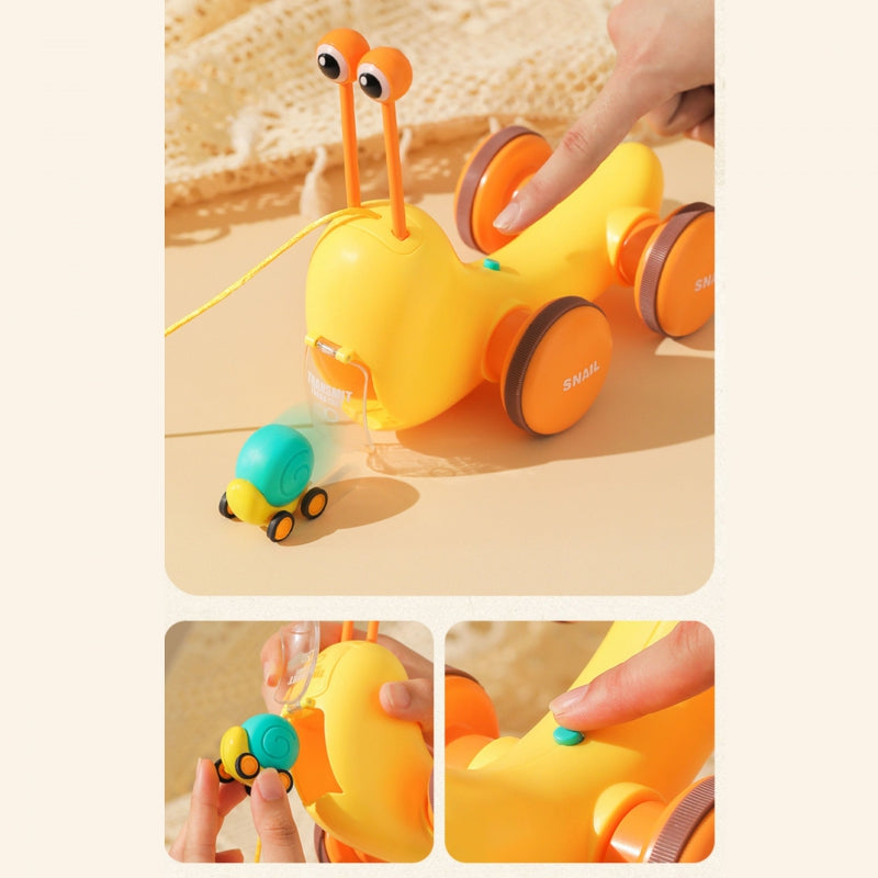 WOOPIE Pulling Snail 4in1 cymbaler Sensory Gears Launcher + liten bil