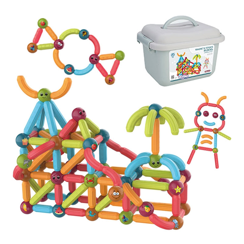 WOOPIE Magnetic Construction Building Blocks Educational 128 st.