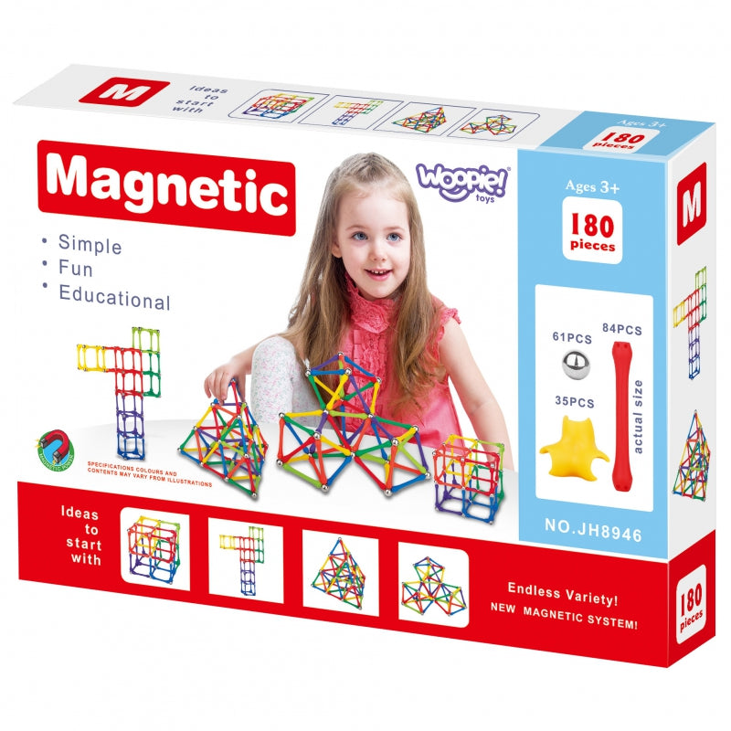 WOOPIE Magnetiska konstruktionsblock Creative Puzzle 180 st.